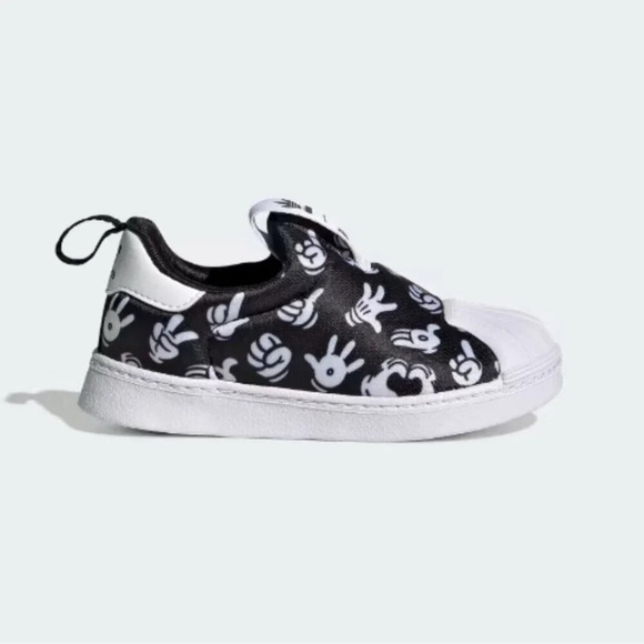 adidas Other - Adidas Kids Size 7.5 Black/White GX1873 Disney SuperStar 360 Slip On Shoe